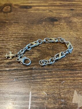 Judith Ripka 2-tone sterling silver bracelet